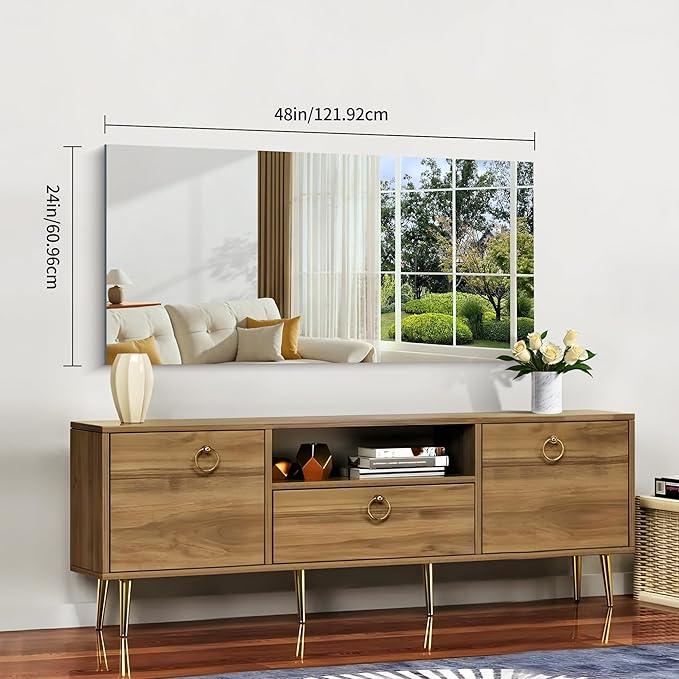 CILIBER Frameless Mirror, 24x48 Inch Large Bathroom Mirrors for Wall Over Sink, Upgraded Shatterproof Vanity Mirror with Polished Edge for Bathroom,Bedroom,Living Room and Entryway - ModernBath