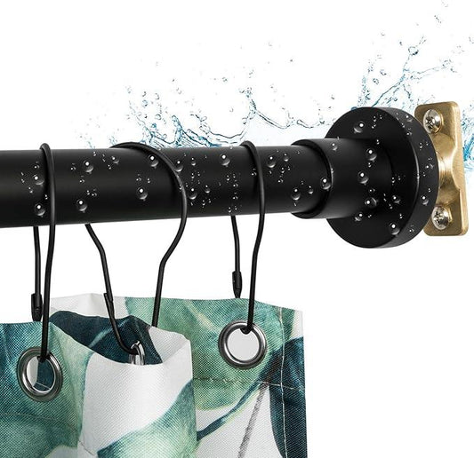 Artiwell Heavy Duty Shower Rod, Adjustable Shower Curtain Rod, Expandable 47-84 Inch, Permanent Mount Shower Rod, Never Rust Stainless Steel For Window Curtain and Closet, Matte Black - ModernBath