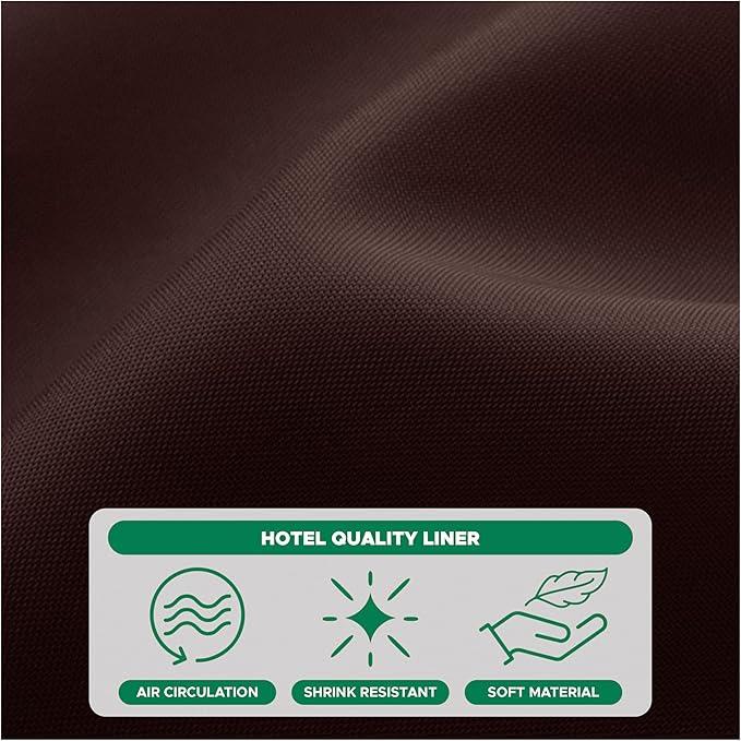 Biscaynebay Quality Fabric Shower Curtain Liner 72" by 72", Brown Water Resistant Bathroom Curtains, Rust Resistant Grommets Top Weighted Bottom Hem Machine Washable - ModernBath
