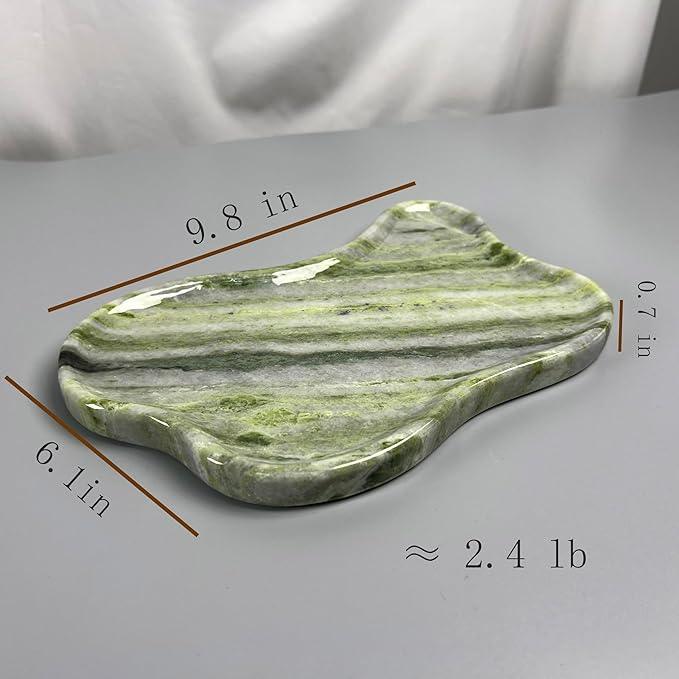 Natural Marble Decorative Tray, Cloud Shape, Modern Style, Polished Finish, Bathroom Kitchen Counter Vanity Organizer (Green-Marble-Diagonal) - ModernBath