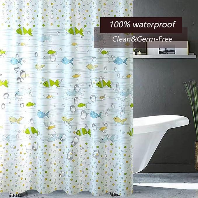 TIKABC Shower Curtain Liner, 4G PEVA Square Shower Liner, Plastic Waterproof Shower Curtains, 72x72 inch with Grommet Holes 3 Magnetic Weights - ModernBath