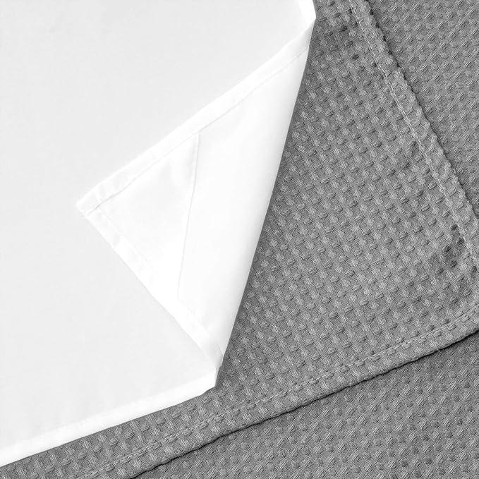 River Dream Heavyweight No Hooks Required Dotted Waffle Weave Shower Curtain with Snap in Liner -Extra Long 71W x 86H,Hotel Grade,Spa Like Bath Curtain,Gray - ModernBath