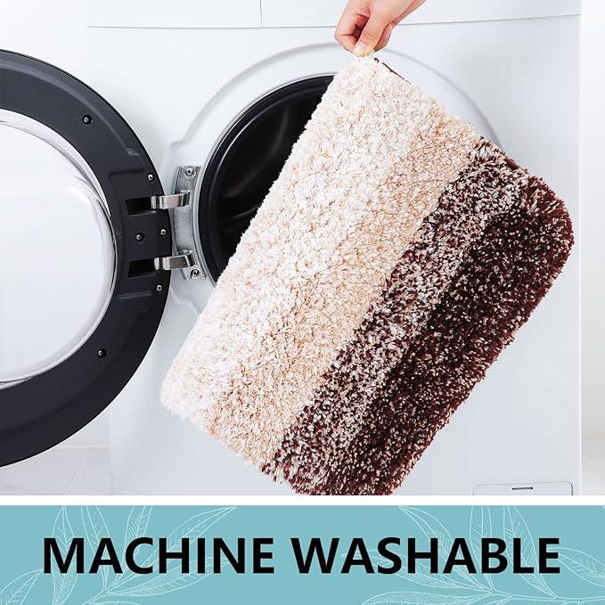 Arotive Microfiber Bathroom Rugs, Shaggy Soft and Absorbent Bath Rug, Non-Slip, Thick Plush Machine Washable Dry Bath Mats for Bathroom, Tub and Shower, 40x24, Brown, Rectangular - ModernBath