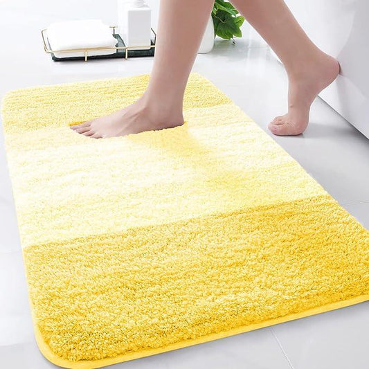 Arotive Microfiber Bathroom Rugs, Shaggy Soft and Absorbent Bath Rug, Non-Slip, Thick Plush Machine Washable Dry Bath Mats for Bathroom, Tub and Shower, 30x20, Yellow, Rectangular - ModernBath