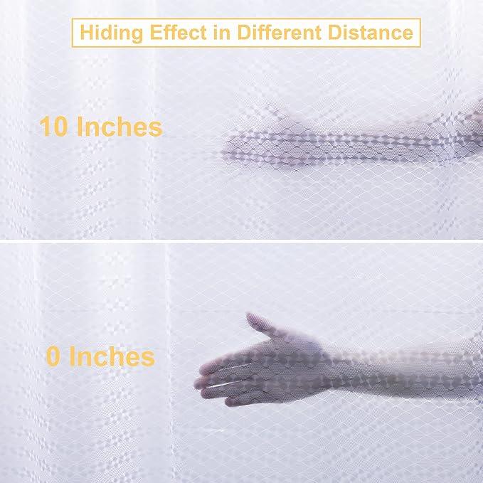 NTBAY EVA Semi-Transparent Clear Shower Curtain with Diamond, Water-Repellent Liner with 3 Magnets for Bathroom, 72x72 Inches - ModernBath