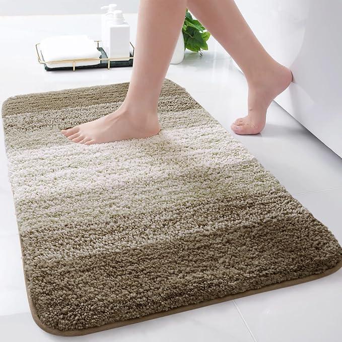 Arotive Microfiber Bathroom Rugs, Shaggy Soft and Absorbent Bath Rug, Non-Slip, Thick Plush Machine Washable Dry Bath Mats for Bathroom, Tub and Shower, 24x16, Coffee, Rectangular - ModernBath