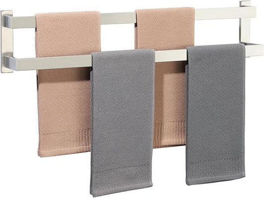 Alise Double Towel Bars for Bathroom Wall Mount,28'' Towel Holder Double Towel Racks for Bathroom Lavatory,SUS304 Stainless Steel Towel Rail Towel Hanger for Walls,Brushed Nickel - ModernBath