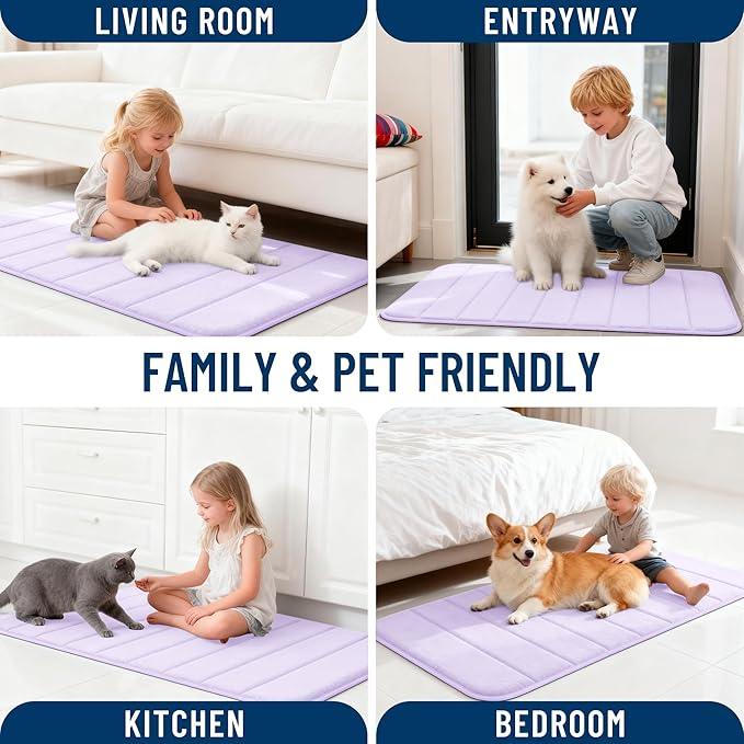 OLANLY Memory Foam Long Bathroom Rugs Runner 59x24, Super Soft Absorbent Bath Mat, Quick Dry, Machine Washable Shower Floor Rugs, Bathmat Carpet, Bathroom Home Decor Accessories, Lavender - ModernBath