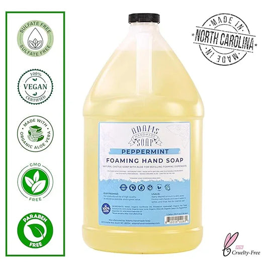 Adams Handmade Soap Liquid Foaming Soap 1 Gal - Peppermint - ModernBath