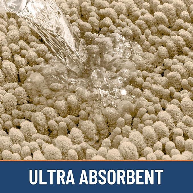 Smiry Bathroom Rugs Mat 59x20, Extra Soft Absorbent Chenille Bath Rugs, Non Slip Rubber Backing Machine Washable Quick Dry Bath Mats for Bathroom Floor, Tub, Shower, Home Decor Accessories, Beige - ModernBath