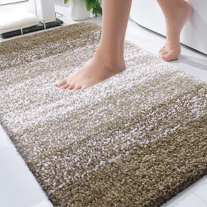 OLANLY Bathroom Rugs Mat 30x20, Extra Soft Absorbent Microfiber Bath Rugs, Rubber Backing, Quick Dry, Machine Washable Bath Mats for Bathroom Floor, Tub and Shower, Home Decor Accessories, Coffee - ModernBath