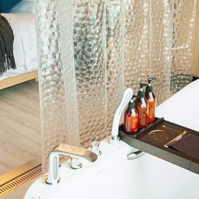 NTBAY EVA Clear Shower Curtain with Water Cube, Water-Repellent Liner with 3 Magnets for Bathroom, 72x72 Inches - ModernBath