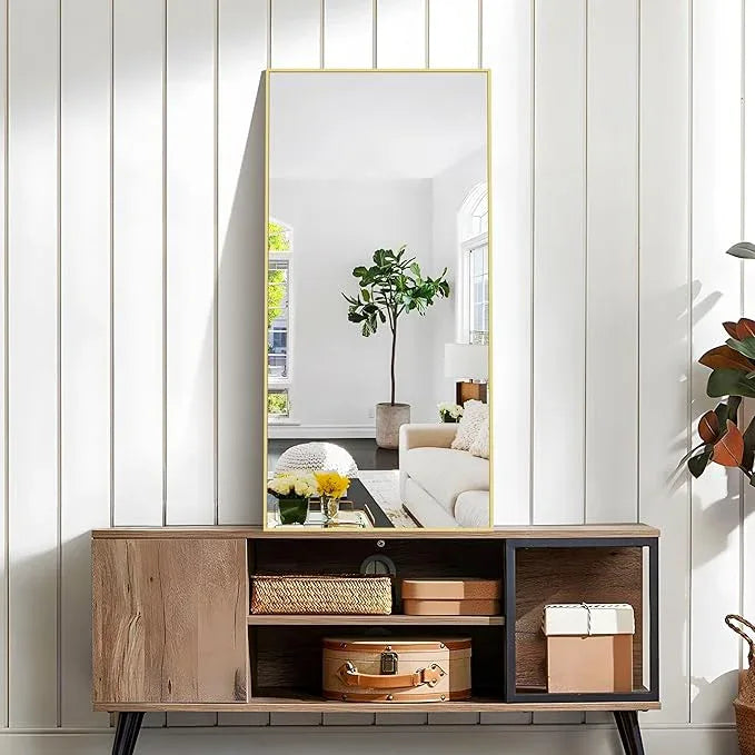 KOCUUY Gold Bathroom Mirror, 20"x40" Rectangle Bathroom Mirror for Wall, HD Tempered Glass, Anti-Rust Frame, Modern Design for Bathroom, Bedroom, Living Room, Entryway - ModernBath