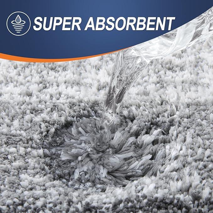OLANLY Bathroom Rugs Mat 70x46, Extra Soft Absorbent Microfiber Bath Rugs, Rubber Backing, Quick Dry, Machine Washable Bath Mats for Bathroom Floor, Tub and Shower, Home Decor Accessories, Grey - ModernBath