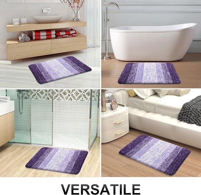 OLANLY Bathroom Rugs Mat 30x20, Extra Soft Absorbent Microfiber Bath Rugs, Rubber Backing, Quick Dry, Machine Washable Bath Mats for Bathroom Floor, Tub and Shower, Home Decor Accessories, Violet - ModernBath