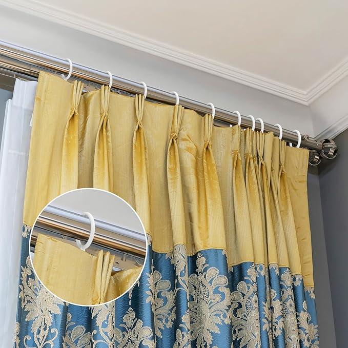 Qunclay 100 Set 0.98 Inch Metal Curtain Rings with Eyelets Curtain Hooks for Drapes and Metal Drapery Pin Drapery Hooks for Window Door Shower Bathroom Rings (White) - ModernBath