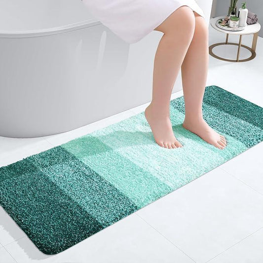 OLANLY Bathroom Runner Rugs 47x17, Extra Soft Absorbent Microfiber Bath Rugs, Rubber Backing, Quick Dry, Washable Bath Mats for Bathroom Floor, Tub and Shower, Home Decor Accessories, Blackish Green - ModernBath