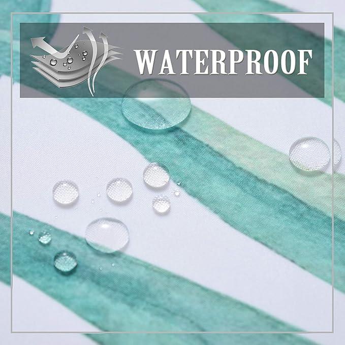 Conbo Mio No Hook Shower Curtain with Snap in Liner Set, Hotel Luxury Shower Curtains for Bathroom with See Through Top Window, Waterproof, Washable 71W x 74H Leaf - ModernBath