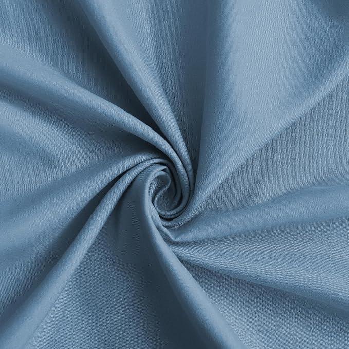 Homechoice Decor Dusty Blue Ruffle Shower Curtain, Vintage Handcrafted Bow Tie Bath Curtain for Master Bathroom, Ruched Microfiber Bathroom Curtain with 12 Buttonholes, 72" W x 72" H (LQ-10) - ModernBath