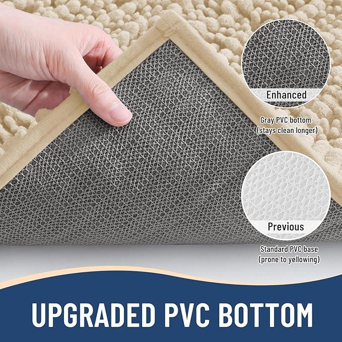 Arotive Luxury Chenille Bathroom Rug Mat, Extra Soft Thick Absorbent Shaggy Bath Rugs, Non-Slip Machine Wash Dry, Plush Bath Mats for Bathroom, Shower and Tub, 36x24, Cream Beige - ModernBath