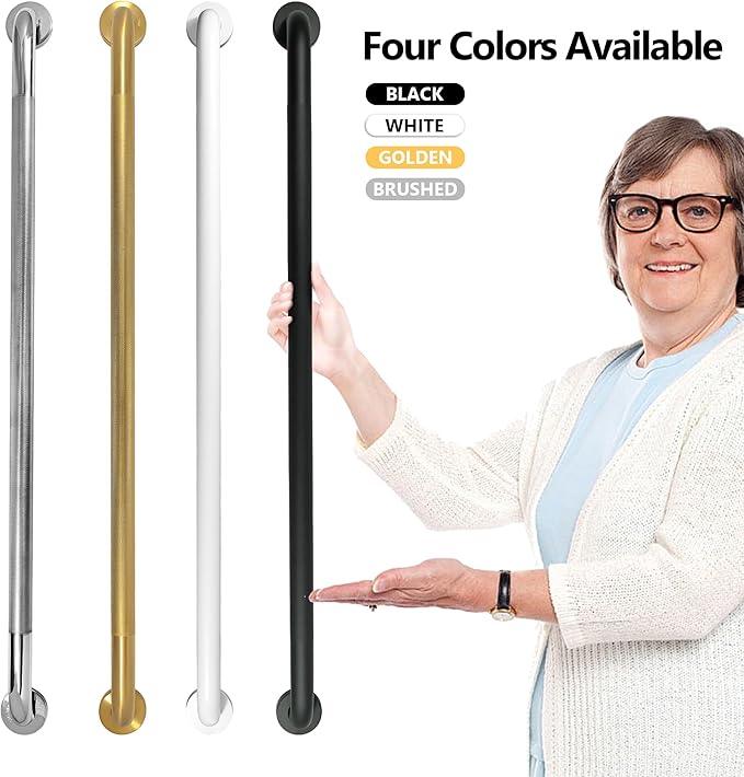 Rackickyer Shower Grab Bar, 2 Pack 39.4 Inch Bathroom Grab Bar, 1.25" Diameter 304 Stainless Steel Anti-Slip Grab Bars for Bathtubs and Showers, Handicap Shower Grab Bar for Seniors Elderly - ModernBath