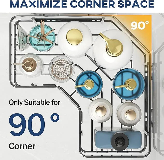 MAXIFFE 3 Pack Corner Shower Caddy with Soap Holder, Large Capacity Sturdy Easy Install No Drilling Stainless Steel Hold 40 LBS Shower Organizer Shelves Rack Storage for Family Renters Bathroom, Grey - ModernBath