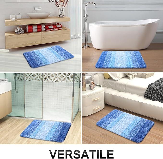 OLANLY Bathroom Runner Rugs 44x24, Extra Soft Absorbent Microfiber Bath Rugs, Rubber Backing, Quick Dry, Washable Bath Mats for Bathroom Floor, Tub and Shower, Home Decor Accessories, Light Royal Blue - ModernBath