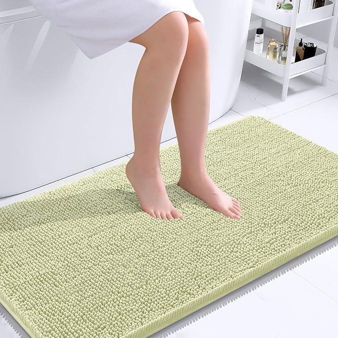 OLANLY Bathroom Rugs 44x24, Extra Soft Absorbent Chenille Bath Rugs, Rubber Backing Quick Dry, Machine Washable Bath Mats for Bathroom Floor, Tub and Shower, Home Decor Accessories, Vanilla - ModernBath