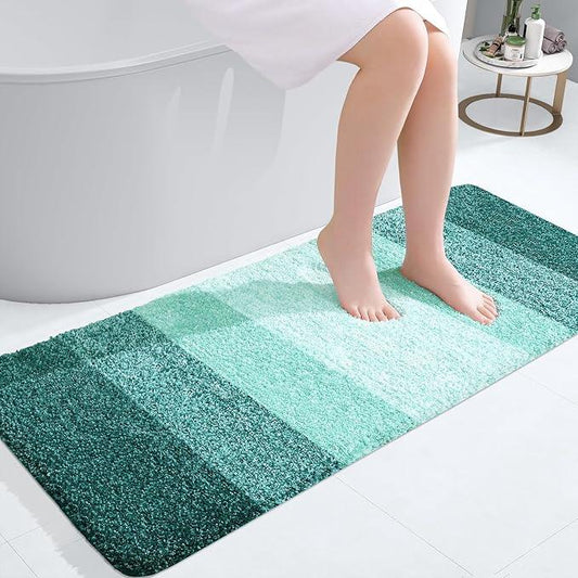 OLANLY Bathroom Runner Rugs 47x20, Extra Soft Absorbent Microfiber Bath Rugs, Rubber Backing, Quick Dry, Washable Bath Mats for Bathroom Floor, Tub and Shower, Home Decor Accessories, Blackish Green - ModernBath
