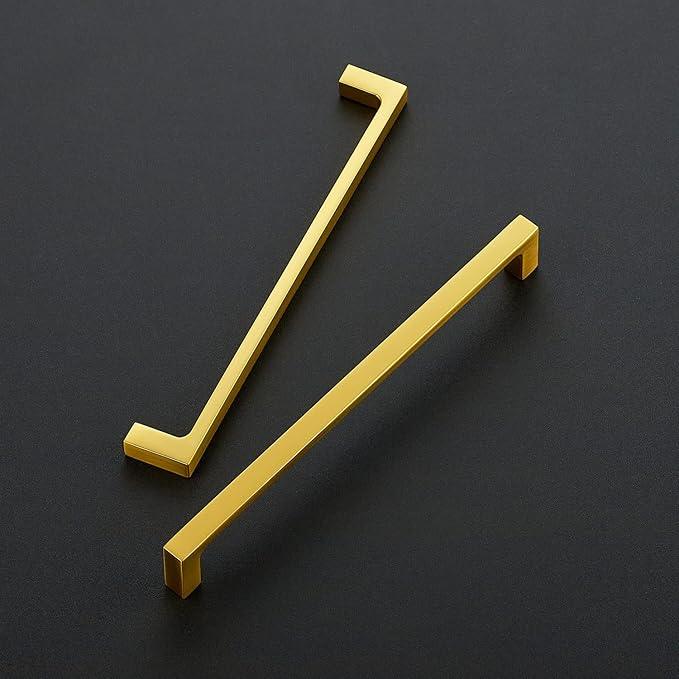 Ravinte 5 Pack Solid 7-1/2 Inch Square Cabinet Handles - Brushed Brass Drawer Pulls - Kitchen Hardware and Handles - ModernBath