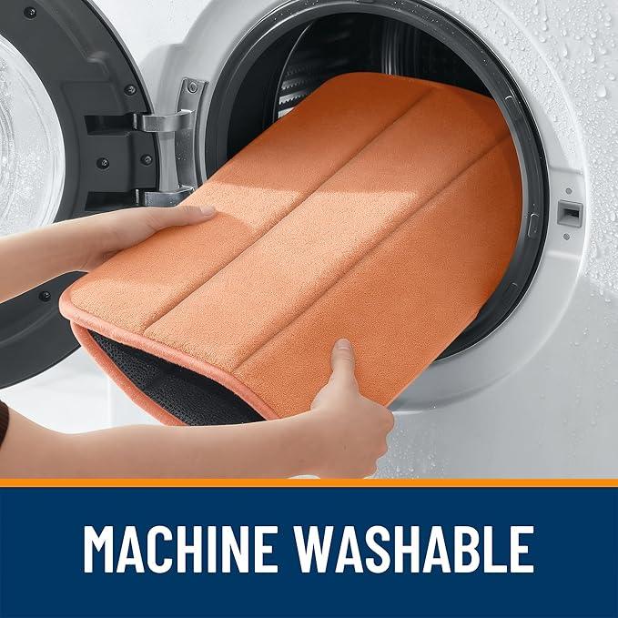 OLANLY Memory Foam Long Bathroom Rugs Runner 59x24, Super Soft Absorbent Bath Mat, Quick Dry, Machine Washable Shower Floor Rugs, Bathmat Carpet, Bathroom Home Decor Accessories, Peach - ModernBath