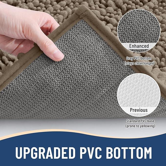 Arotive Luxury Chenille Bathroom Rug Mat, Extra Soft Thick Absorbent Shaggy Bath Rugs, Non-Slip Machine Wash Dry, Plush Bath Mats for Bathroom, Shower and Tub, 47x32, Camel - ModernBath