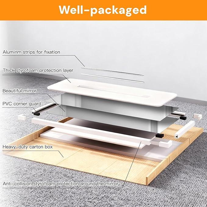 Amorho Gym Mirror 65''x30''(Each)-2PCS, Tempered Glass, Frameless Full Body Mirror for Home, Yoga Studios, Dance Rooms, Garage Gyms. - ModernBath