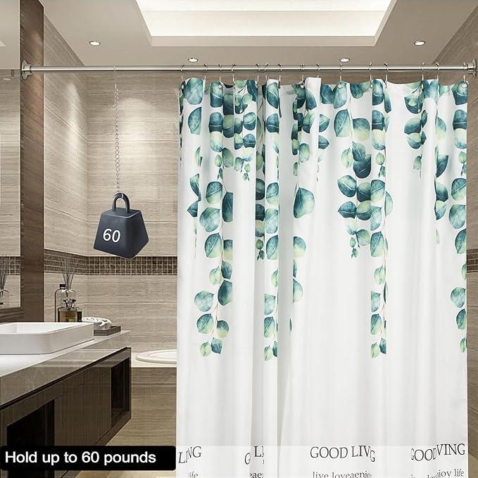 Artiwell 60" Heavy Duty Straight Shower Rod With Shower Rod Flange, Permanent Mount Shower Curtain Rod With Screws Bracket, Never Rust Stainless Steel, Window Curtain and Closet Rod, Brushed Nickel - ModernBath