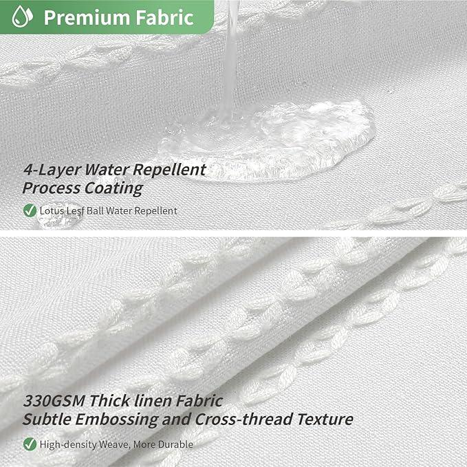 eachope No Hook Stall Shower Curtain with Snap-in Fabric Liner - 54x80 Heavy-Duty Linen Textured Striped Design,Narrow Rustic Modern Farmhouse Bohemian Bathroom Curtain,Water-Repellent,White - ModernBath
