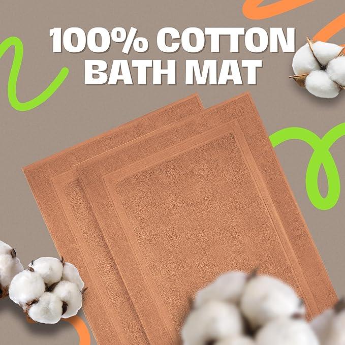 Infinitee Xclusives Premium Cotton Bath Mats for Bathroom – Pack of 2 | 34x22 Inches | Ultra Soft, Super Absorbent, Non-Slip, Machine Washable Mats (Cosmic Sand) - ModernBath