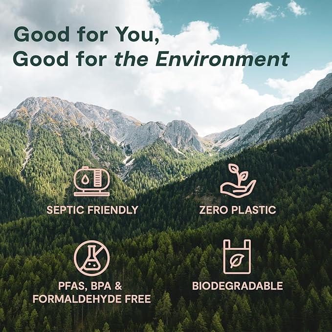ecoHiny Premium & Soft Bamboo Toilet Paper | PFAS Free | 48 Mega Rolls, 3 ply & 350 Sheets | Non Toxic, FSC Certified, Septic Safe, BPA Free | Tree Free Toilet Tissue | Plastic Free Packaging - ModernBath