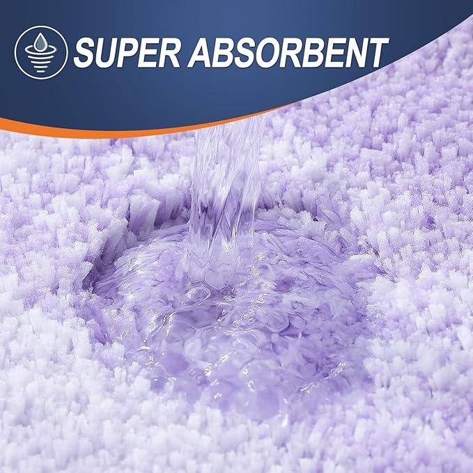 OLANLY Bathroom Rugs Mat 24x16, Extra Soft Absorbent Microfiber Bath Rugs, Rubber Backing, Quick Dry, Machine Washable Bath Mat for Bathroom Floor, Tub and Shower, Home Decor Accessories, Light Purple - ModernBath