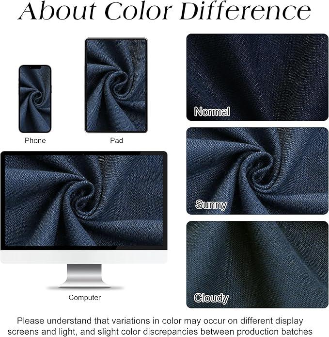 Naturoom Navy Blue Shower Curtain for Bathroom, Linen Textured Weighted Hem Cloth Shower Curtain Set with Hooks, Simple Hotel Luxury Men Nautical Bath Accessories Decor,72x84, Dark Blue - ModernBath