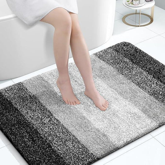 OLANLY Bathroom Rugs Mat 44x32, Extra Soft Absorbent Microfiber Bath Rugs, Rubber Backing, Quick Dry, Machine Washable Bath Mats for Bathroom Floor, Tub and Shower, Home Decor Accessories, Black - ModernBath