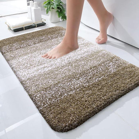 OLANLY Bathroom Rugs Mat 24x16, Extra Soft Absorbent Microfiber Bath Rugs, Rubber Backing, Quick Dry, Machine Washable Bath Mats for Bathroom Floor, Tub and Shower, Home Decor Accessories, Coffee - ModernBath