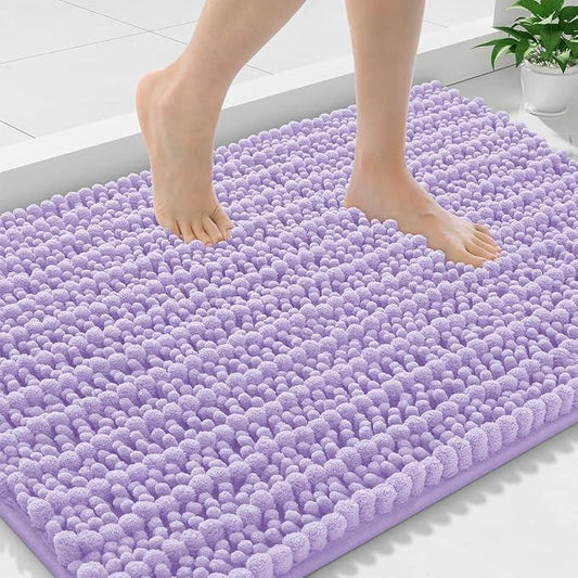 Smiry Bathroom Rugs Mat 36x24, Extra Soft Absorbent Chenille Bath Rugs, Non Slip Rubber Backing Machine Washable Quick Dry Bath Mats for Bathroom Floor, Tub, Shower, Home Decor Accessories, Purple - ModernBath