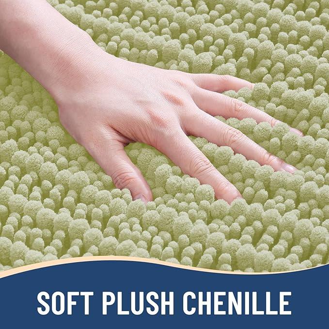 Arotive Luxury Chenille Bathroom Rug Mat, Extra Soft Thick Absorbent Shaggy Bath Rugs, Non-Slip Machine Wash Dry, Plush Bath Mats for Bathroom, Shower and Tub, 34x21, Vanilla - ModernBath