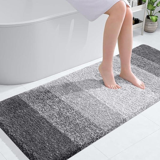 OLANLY Bathroom Rugs Mat 50x30, Extra Soft Absorbent Microfiber Bath Rugs, Rubber Backing, Quick Dry, Machine Washable Bath Mats for Bathroom Floor, Tub and Shower, Home Decor Accessories, Grey - ModernBath