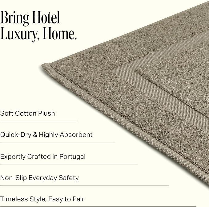 Preston Lane Douro Bath Mat – 100% Cotton, Plush & Absorbent Quick-Dry Bathroom Rug – Hotel-Quality Floor Mat for Shower or Tub, Made in Portugal, Eucalyptus - ModernBath