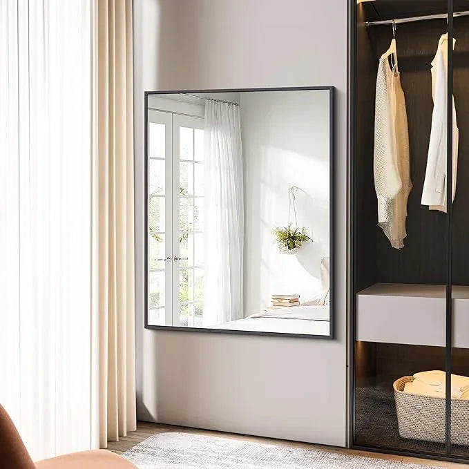 BONEWEI Bathroom Mirror,36x48 inch Large Wall Mirror for Bathroom Wall Mounted Black Rectangle Corner Mirrors,Black Bathroom Mirror for Living Room,Farmhouse,Bedroom Entryway,Horizontal/Vertical - ModernBath