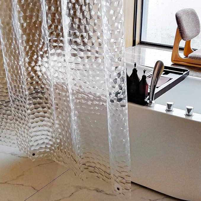 NTBAY EVA Clear Shower Curtain with Water Cube, Water-Repellent Liner with 3 Magnets for Bathroom, 72x72 Inches - ModernBath