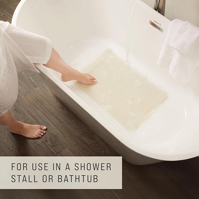 Rubbermaid Commercial Products Safti-Grip Bath Mat, Medium, White, Suction-Backed, Non-Slip for Commercial/Residential Use for Shower Stall/Bathtub/Bathroom - ModernBath