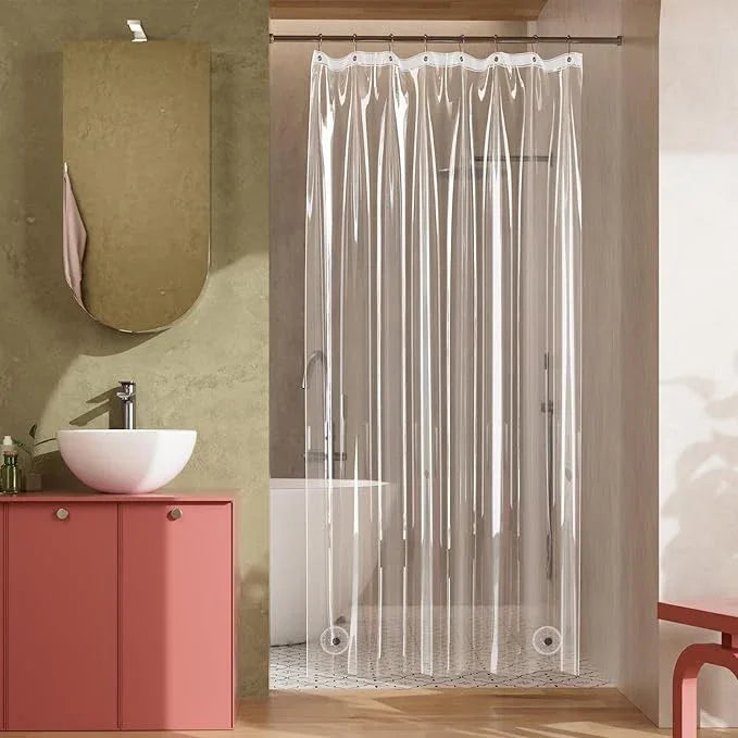 Titanker Stall Shower Curtain Liner 48x72, Clear Lightweight PEVA Shower Curtains for Bathroom, Waterproof Single Shower Liner with 2 Magnets and Rustproof Grommet Holes - ModernBath