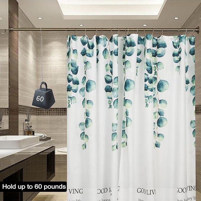 Artiwell 60" Heavy Duty Straight Shower Rod With Shower Rod Flange, Permanent Mount Shower Curtain Rod With Screws Bracket, Never Rust Stainless Steel, Window Curtain and Closet Rod, Champagne Bronze - ModernBath